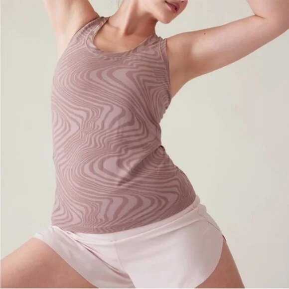 Athleta Momentum Seamless Mauve Marble Racerback Tank Top Size XXS - Picture 1 of 6